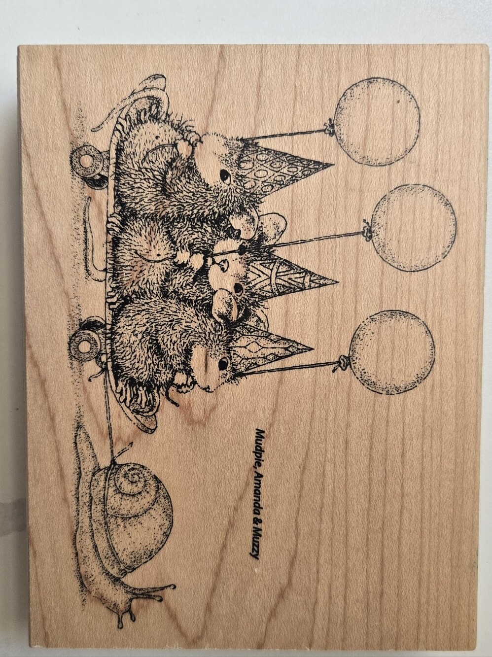 Stampendous House Mouse "Slow Riders" wooden rubber stamp